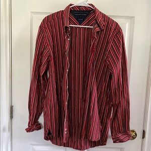 Tommy Hilfiger Red and White Casual Button Down Shirt